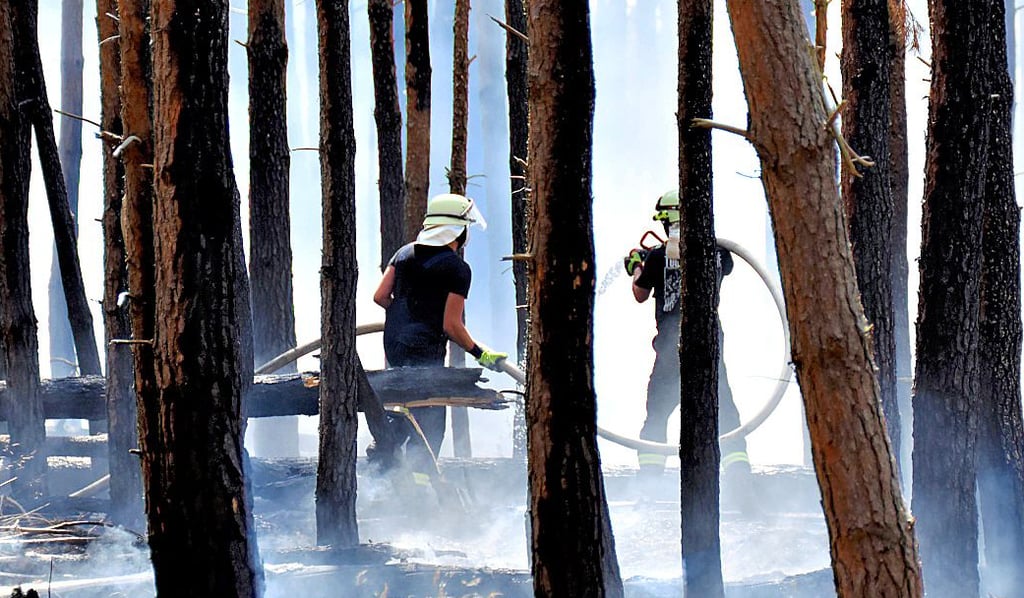 Immer wieder müssen die Feuerwehrleute ausrücken. Der große Waldbrand ist noch nicht beendet.