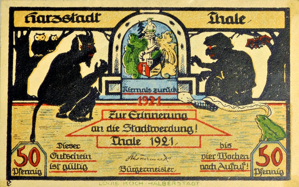 Dieses Notgeld erinnert an die Stadtwerdung Thales.
