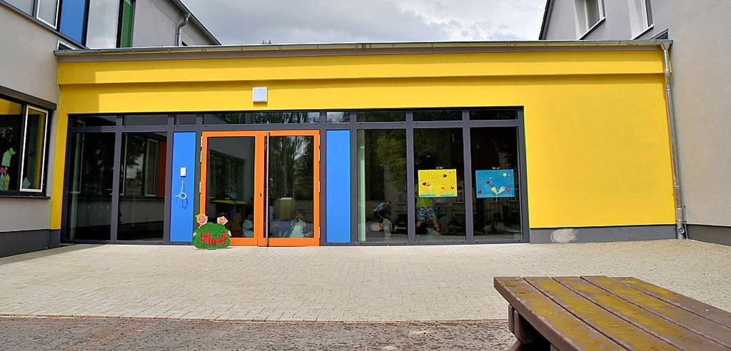 Der Durchgang von der Grundschule zum Hort ist bereits fertig.
