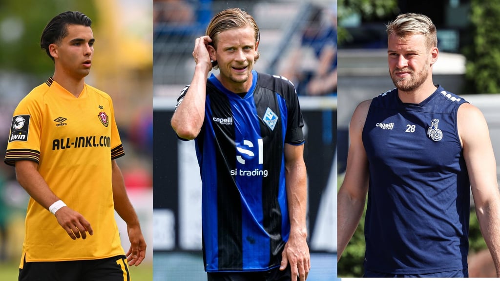 Jan Shcherbakovski, Bentley Baxter Bahn und Sebastian Mai (v.l.n.r.) sind nur drei Drittliga-Profis mit HFC-Vergangenheit.
