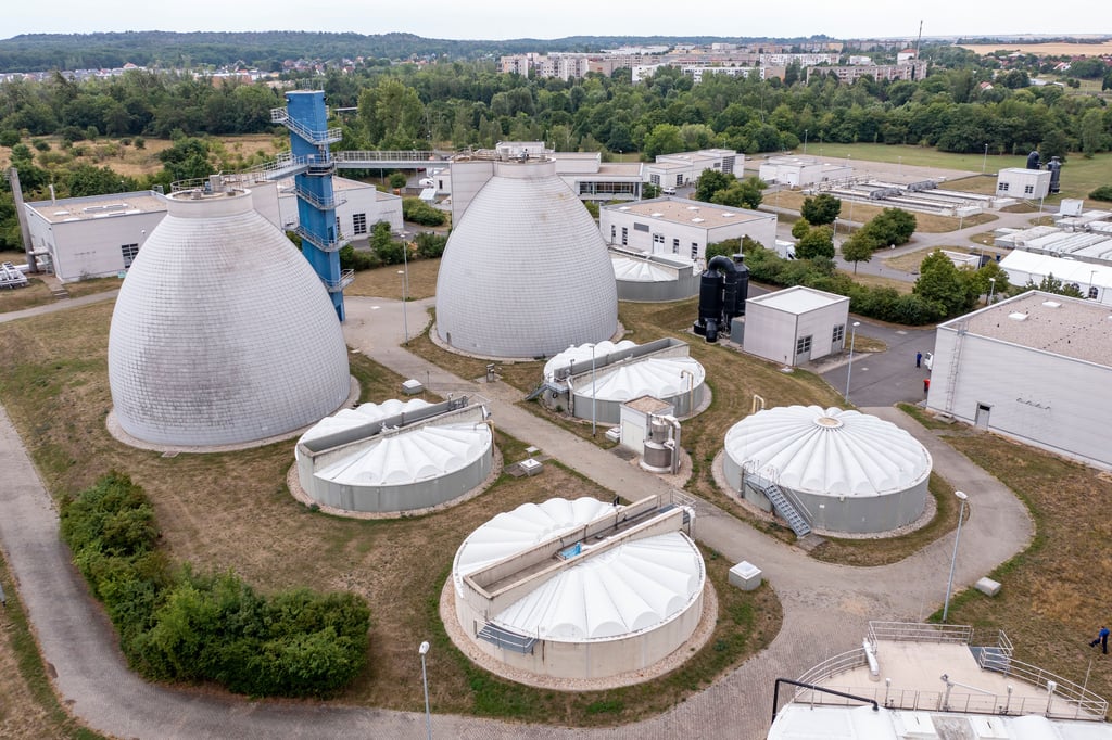 Das Klärwerk in Halle. Auch hier wird das Abwasser auf Coronaviren untersucht.