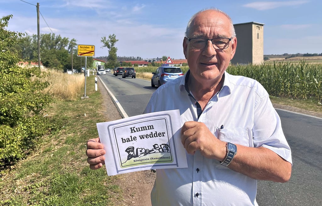 Auch zum Abschied hat sich der Verein einen Spruch für Besucher des Orts überlegt. Er heißt „Komm bald wieder.“