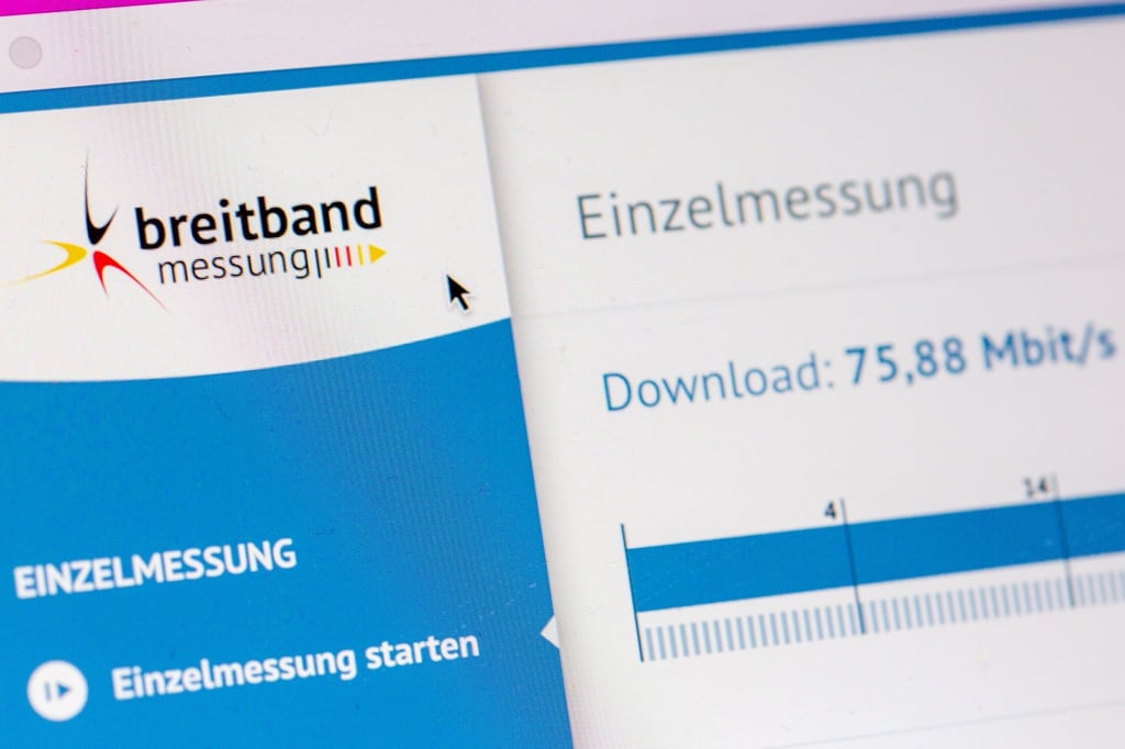 Das Ergebnis einer Downloadmessung ist auf der Desktop-App „Breitbandmessung.de“ der Bundesnetzagentur zu sehen.