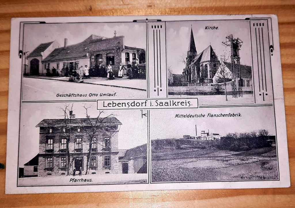 Historische Einblicke bietet diese alte Postkarte von 1912 : in Lebendorf werden das 875. Jubiläum und 60 Jahre Lebendorfer Musikverein gefeiert.