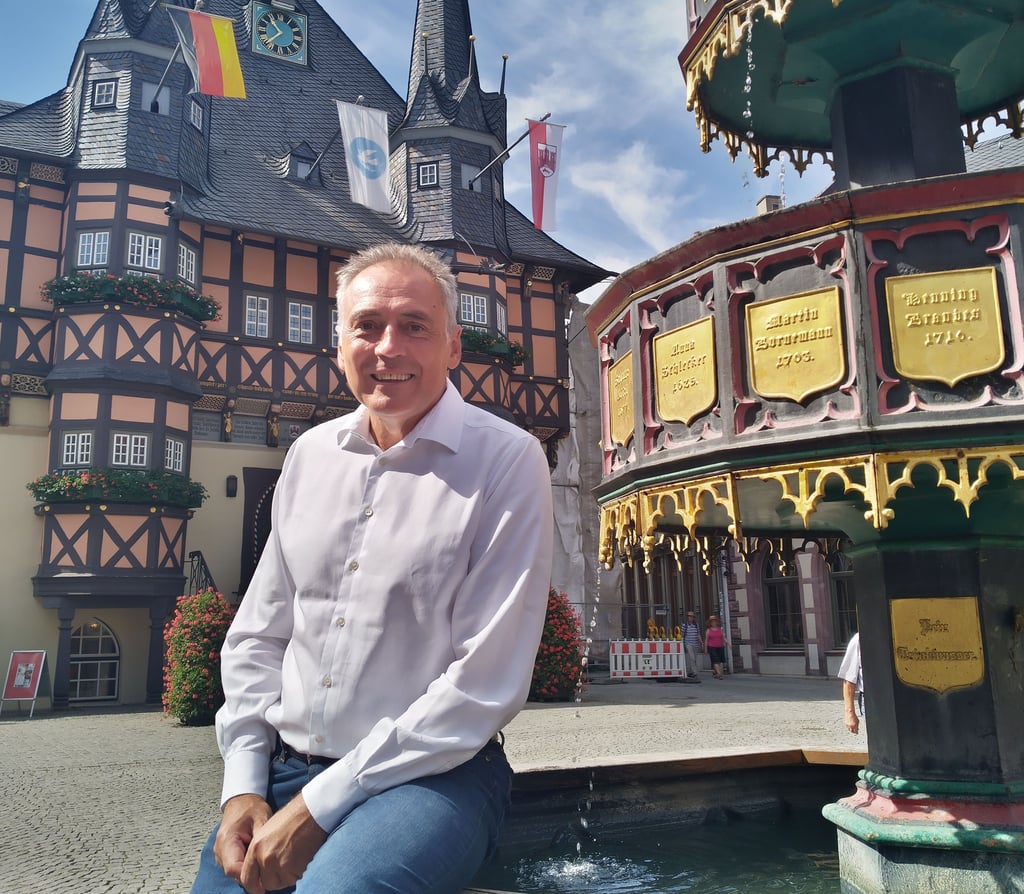 Peter Gaffert tritt mit 61 Jahren Ende Juli als Wernigerodes Oberbürgermeister ab. Den Posten im Rathaus hatte er 14 Jahre lang inne.