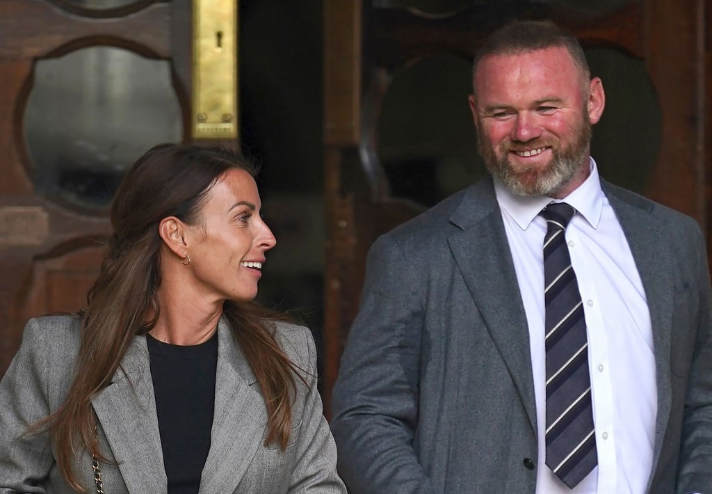 Gewonnen: Coleen und Wayne Rooney beim Verlassen des Royal Courts Of Justice in London.