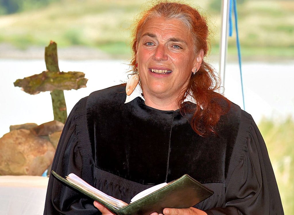 Pfarrerin Christina Weigel aus Saalfeld hielt die Andacht im Camp. In ihrer Barby-Zeit zählte sie zu den Aktivistinnen.
