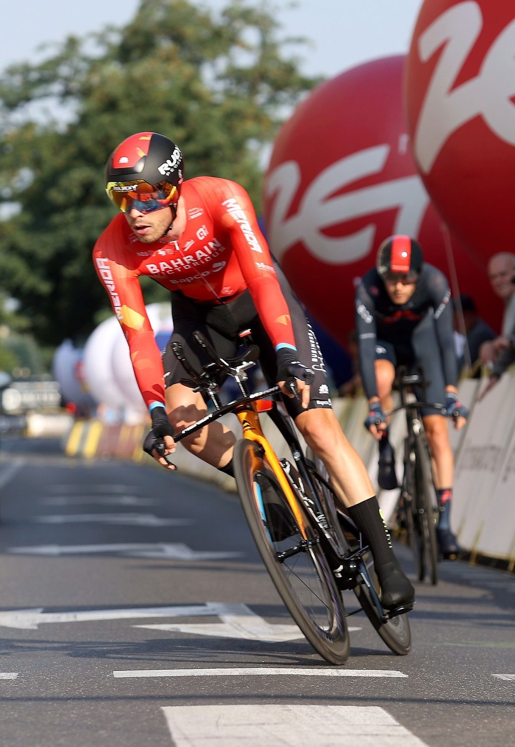 Radprofi Phil Bauhaus vom Team Bahrain Victorious in Aktion.