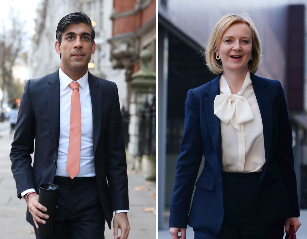 Die Nachfolge des britischen Premierministers Johnson wird sich zwischen Rishi Sunak (l) und Liz Truss entscheiden.