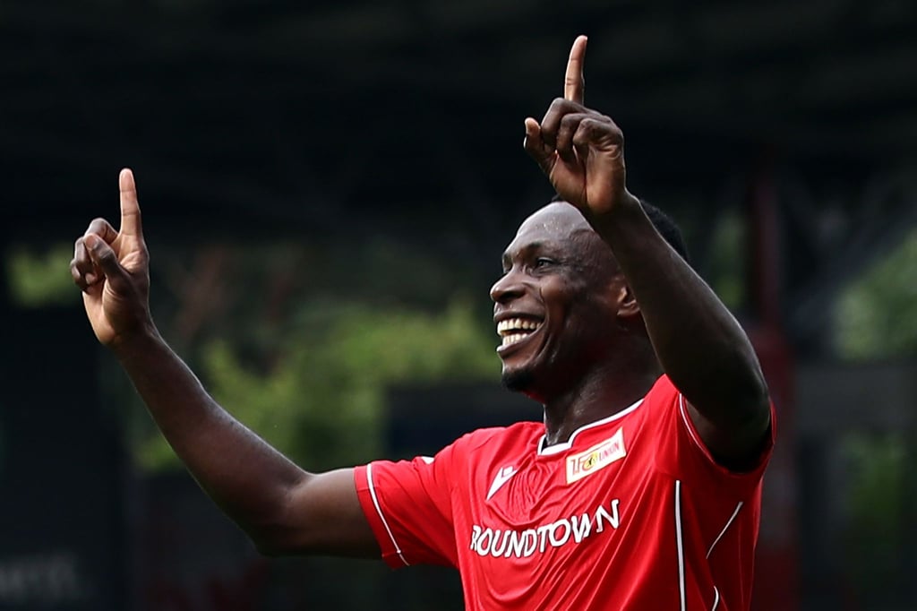 Anthony Ujah von Union Berlin feiert den ersten Treffer seiner Mannschaft.