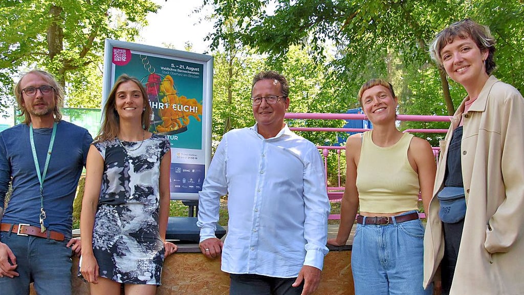 Stellen das Programm für das Theaternatur-Festival in Benneckenstein vor (von links): Jan-Hendrik Hermann, Jasmin Schädler, Volker Herholt, Livia Vogt und Sophia Scherer.