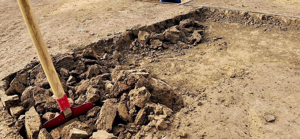 Archäologische Grabungen fanden vor der Erschließung statt. 