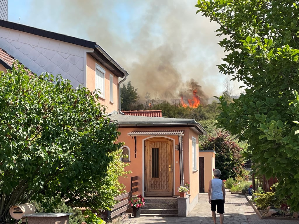 Feuer in Magdeburg im Stadtteil Hopfengarten.