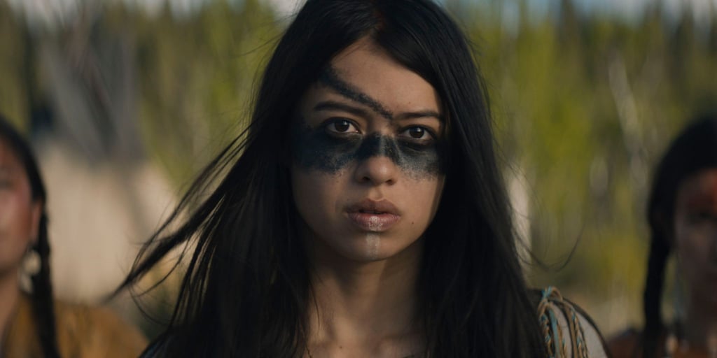 Amber Midthunder als Komantschen-Kriegerin Naru in eine Szene aus „Prey“. Der Thriller ist bei Disney+ zu streamen.