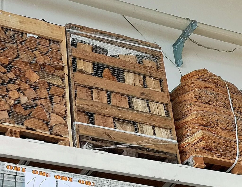 Die aktuell letzten zwei Raummeter Brennholz bei OBI Salzwedel. Der Preis hat sich seit dem Frühjahr mehr als verdoppelt.