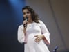 Die schwangere Sängerin Katie Melua bei einem Konzert in Halle.