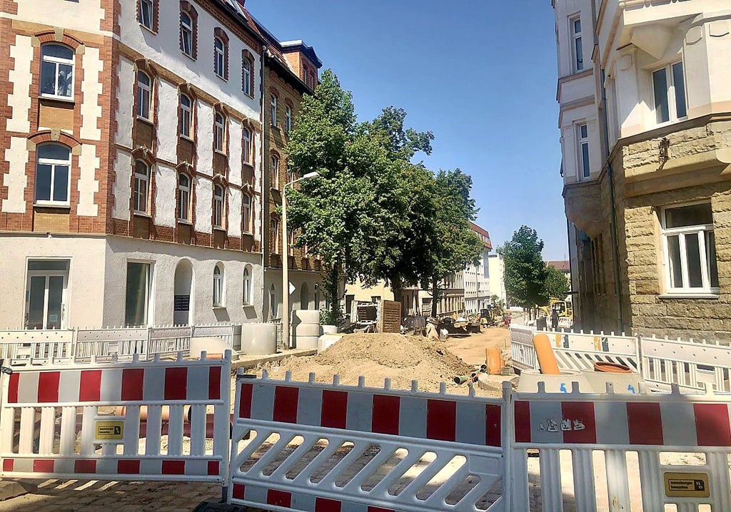 Im Bereich Schützenplatz/Schießgrabenstraße wird ebenfalls noch gearbeitet. Der Bereich ist gesperrt - bis voraussichtlich Oktober.