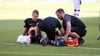Lukas Klostermann wurde im Spiel gegen den VfB Stuttgart kurz behandelt, konnte aber weitermachen.