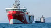 2020 unternahm das türkische Bohrschiff „Oruc Reis“ südlich der Insel Rhodos Erkundungsfahrten.