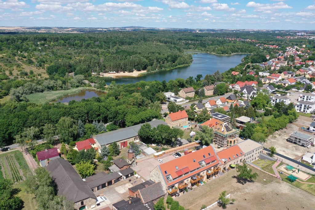 Der Heidesee am Rand der Dölauer Heide hat aktuell Niedrigwasser. Dennoch könnte er für die Bewässerung des Waldes herhalten.