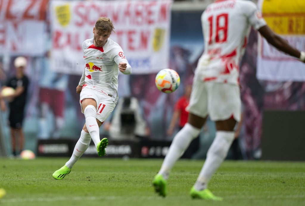 Leipzigs Timo Werner trifft zum 1:0.