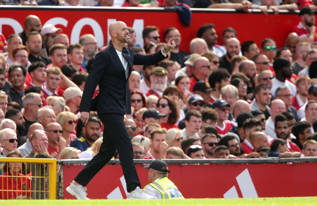 Manchester Uniteds Trainer Erik ten Hag konnte die Niederlage seines Teams nicht verhindern.