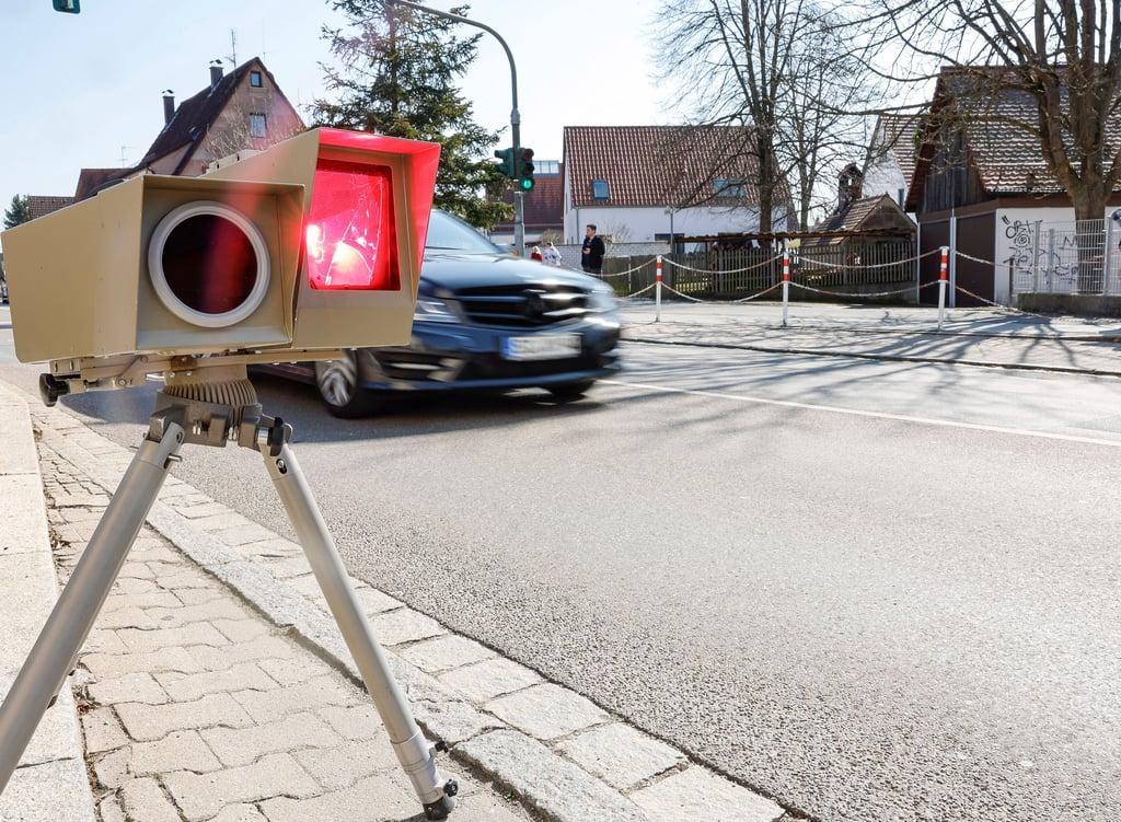 Ein Blitzer im Einsatz.
