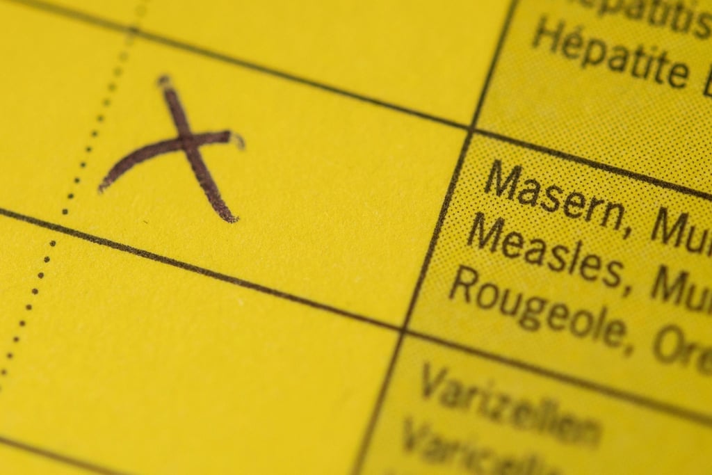 Impfausweis mit bescheinigtem Masernschutz-
