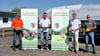 Von links: Matthias Jahn (Geschäftsführer Flughafengesellschaft Stendal-Borstel), Uwe Balliet (Jugendleiter 1. FC Lok Stendal), Michael Müller (Präsident des KFV) und Jörg Freytag (Fahrschullehrer).