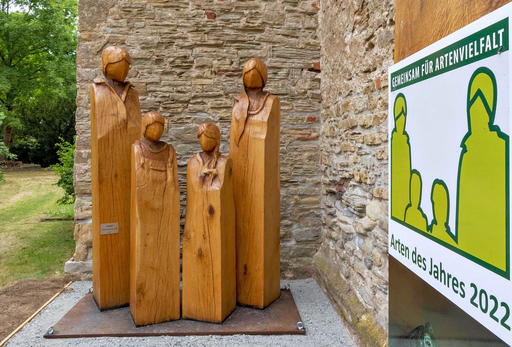 An der Umweltkirche Zangenberg fand die Figurengruppe „Familie“ des Rauschwitzer Holzkünstlers Christian Schmidt ihren Platz.