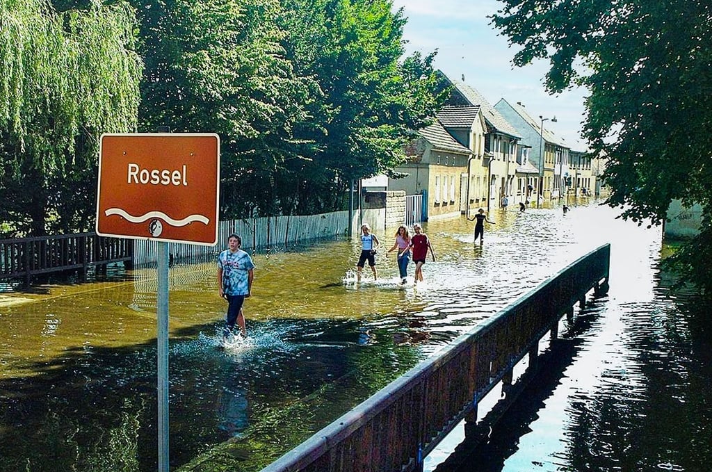 Der Rossel-Rückstau flutete die Roßlauer Hauptstraße.
