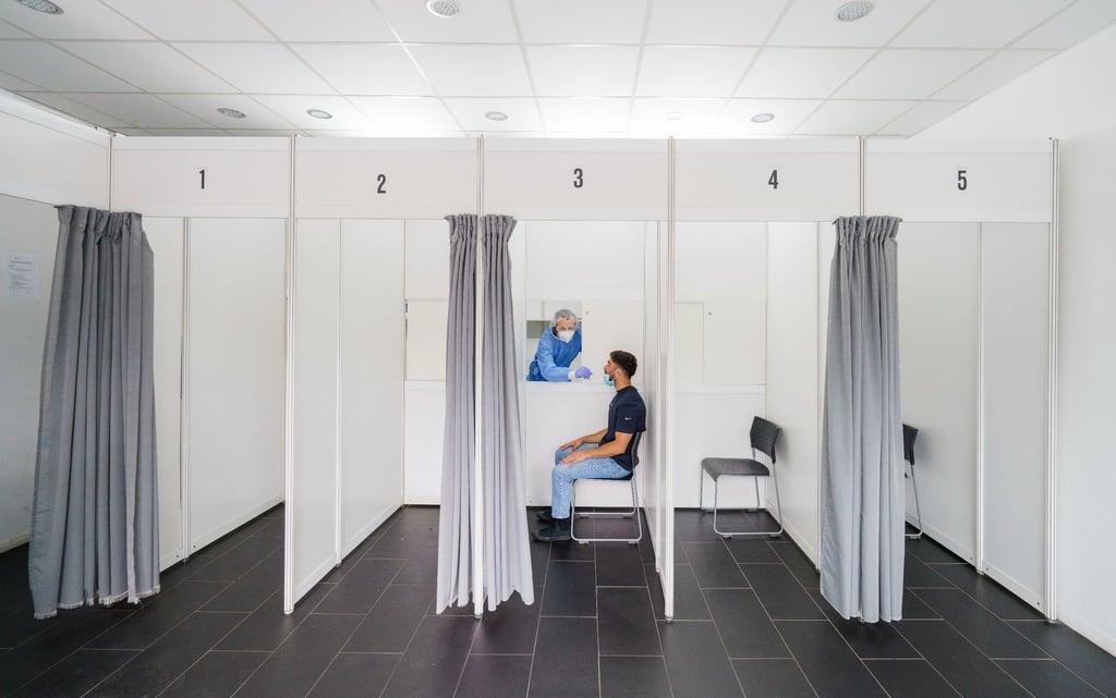 Ein Corona-Testzentrum in Frankfurt/Main.