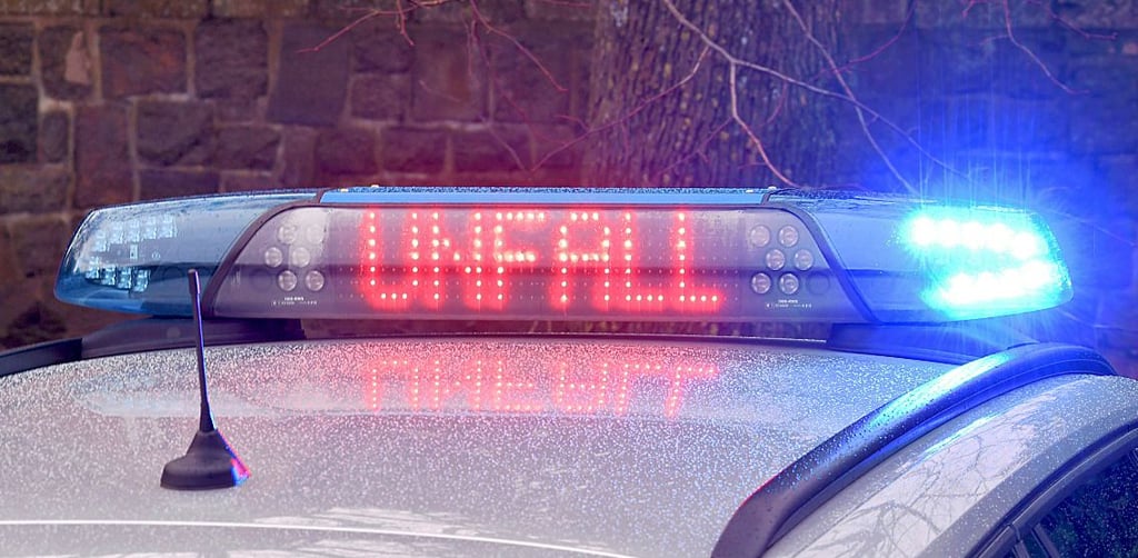 Ein Polizeiauto im Einsatz.