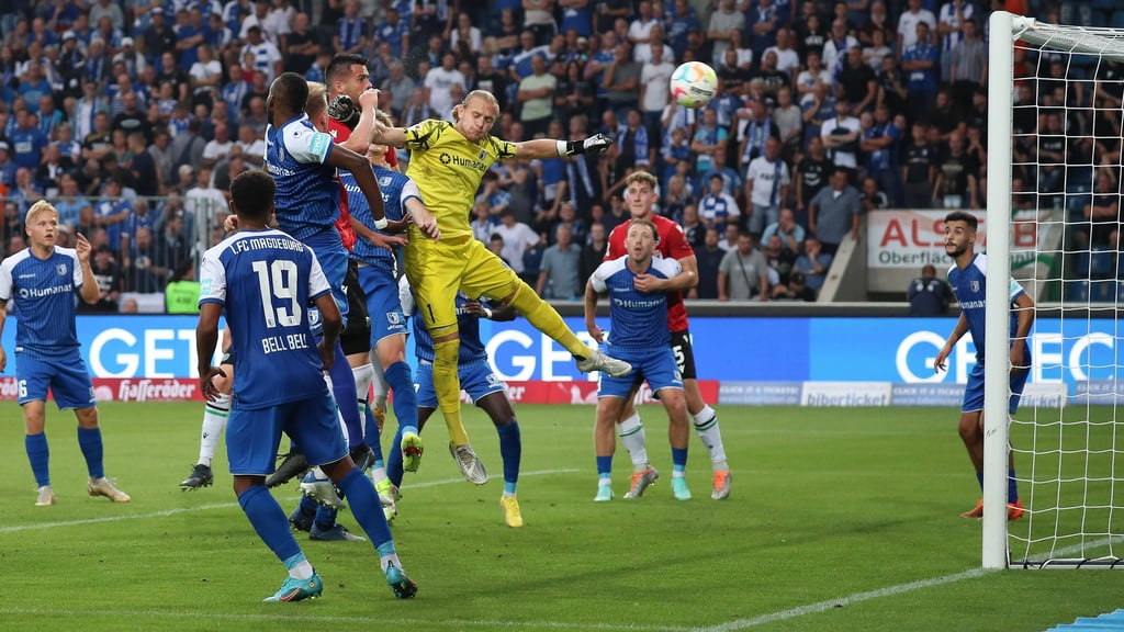 Der FCM kassiert hier das 0:2 im Heimspiel gegen Hannover 96.