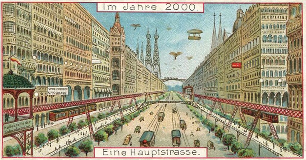Die Stadt der Zukunft, gemalt vor mehr als 100 Jahren: Wie ein Bauplan von Astrachan.