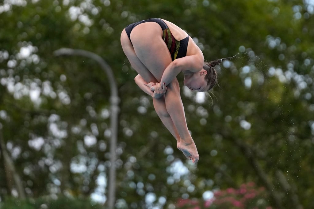 Vierte beim Springen vom Drei-Meter-Brett: Tina Punzel in Aktion.