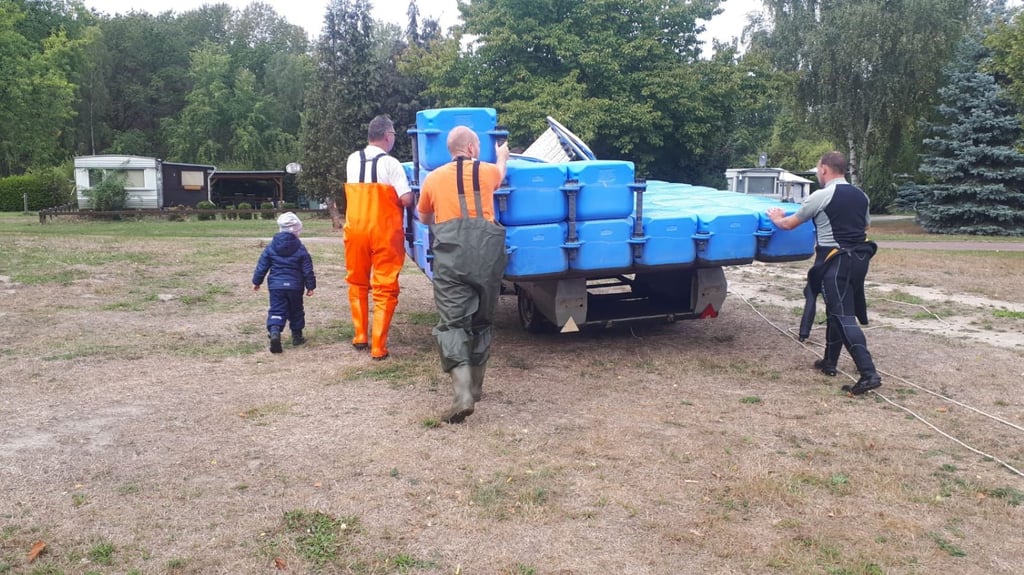 Vorzeitig aus dem See heraus genommen werden musste jetzt die Plattform in Zabakuck.