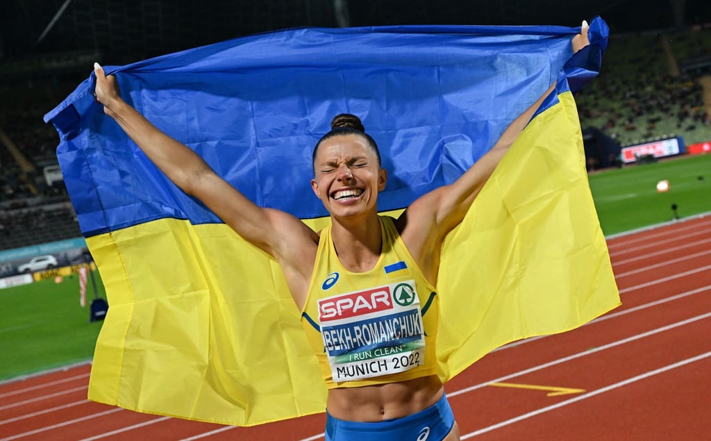 Maryna Bekh-Romanchuk aus der Ukraine gewann EM-Gold im Dreisprung.