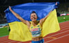 Maryna Bekh-Romanchuk aus der Ukraine gewann EM-Gold im Dreisprung.