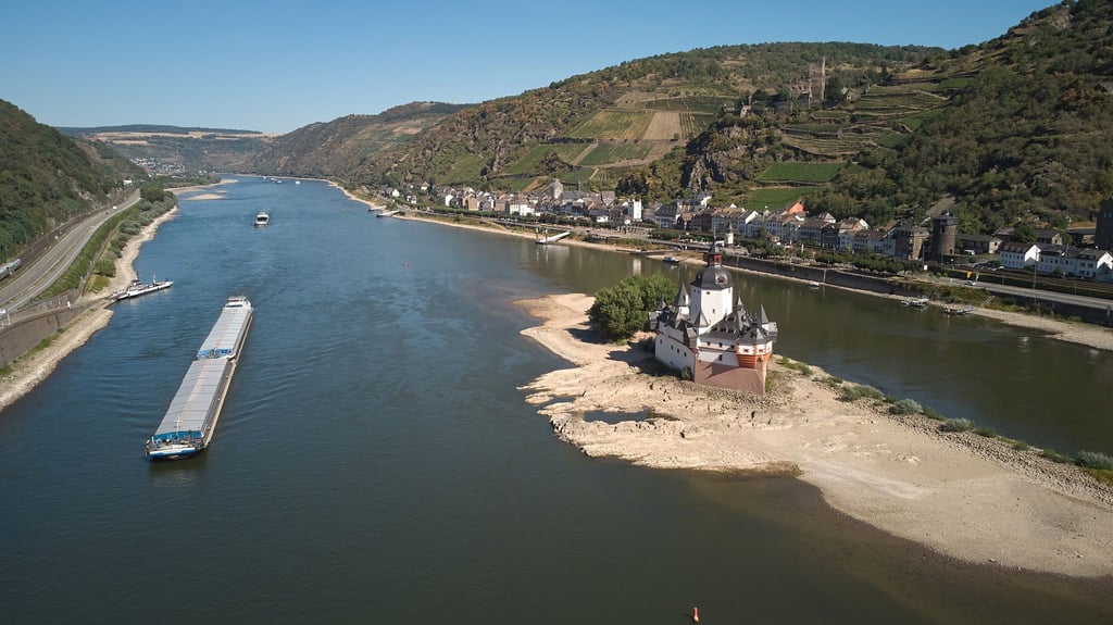 Der Pegelstand auf dem Rhein bei Kaub ist leicht gestiegen.