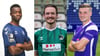 Kebba Badjie, Niklas Kastenhofer und Elias Huth (v.l.n.r.) sind nur drei der 17 Spieler, die den Halleschen FC im Sommer 2022 verlassen haben.