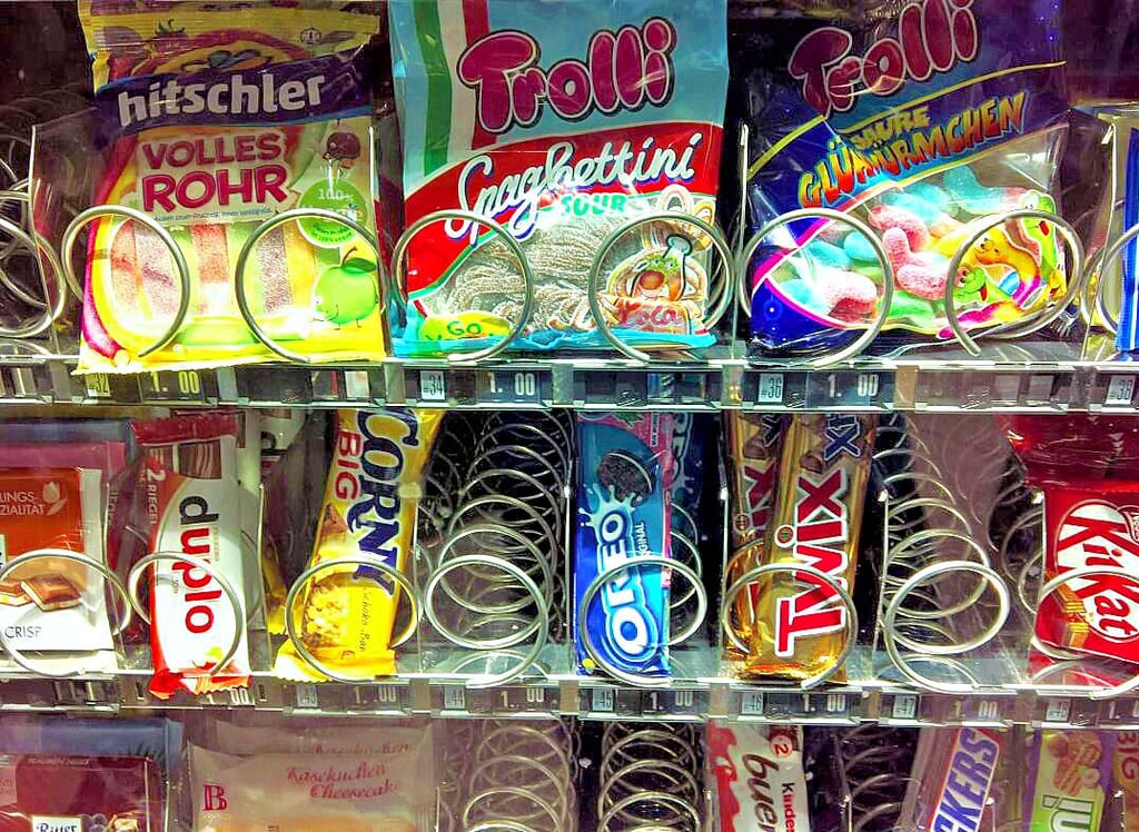 Was es alles Schönes gibt in so einem Automaten. Man muss es nur irgendwie rausbekommen.