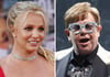 US-Popstar Britney Spears (l.) und der britische Musiker Elton John.