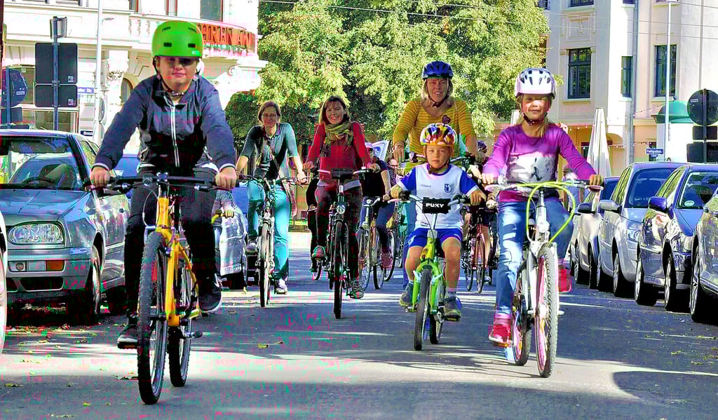 Hier haben Radfahrer Vorrang. Seit 2019 ist die Goethestraße als Fahrradstraße ausgewiesen. 
