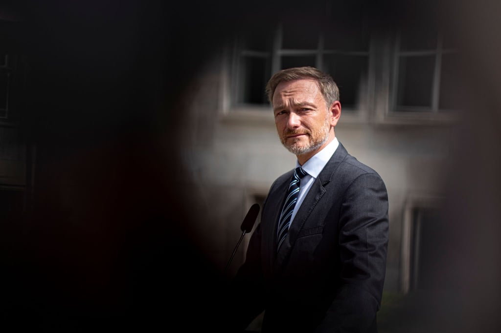 Bundesfinanzminister Christian Lindner (FDP) bei einem Pressestatement in Berlin.
