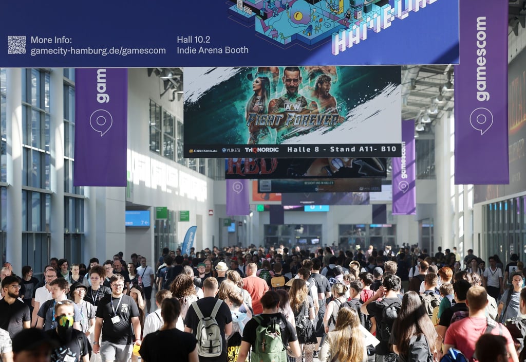 Messebesucher bei der Spielemesse Gamescom in Köln.