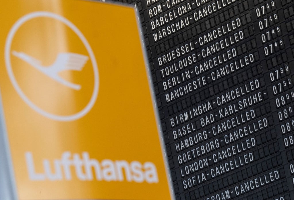 Lufthansa sagte viele Flüge ab.