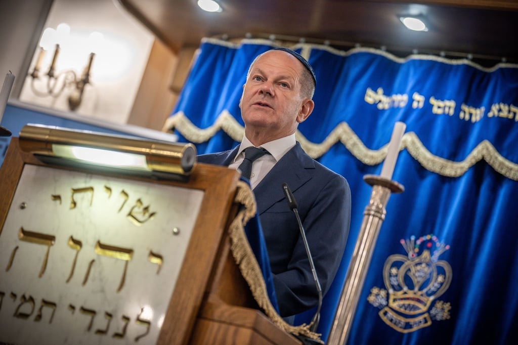 Bundeskanzler Olaf Scholz spricht zum 25-jährigen Bestehen des Freundeskreises Yad Vashem.