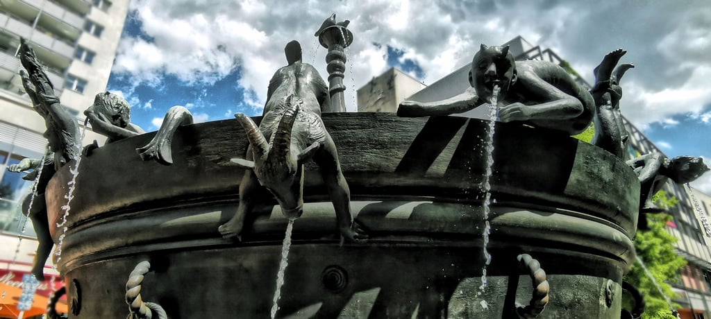 Der Faunbrunnen Magdeburg.
