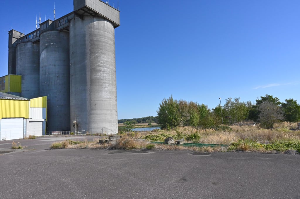 Alte Silos künden weithin von der industriellen Vergangenheit des potenziellen Baugebietes an der Stromelbe in Magdeburg.